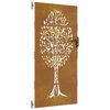 vidaXL Portail de jardin 85x175 cm acier corten conception de l'arbre