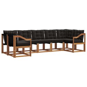 vidaXL Ensemble de canap&eacute;s d'ext&eacute;rieur 7 pc Naturel et Noir