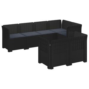 vidaXL Canap&eacute; de Jardin 7 Places avec Coussins Look Rattan PP
