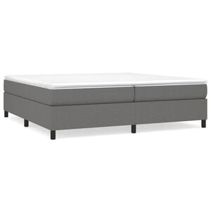 vidaXL Cadre de lit &agrave; lattes gris fonc&eacute; 200x200 cm tissu