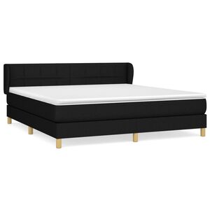 vidaXL Sommier &agrave; lattes de lit avec matelas Noir 160x200 cm Tissu