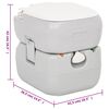vidaXL Toilette de camping portable gris et blanc 22+12 L PEHD