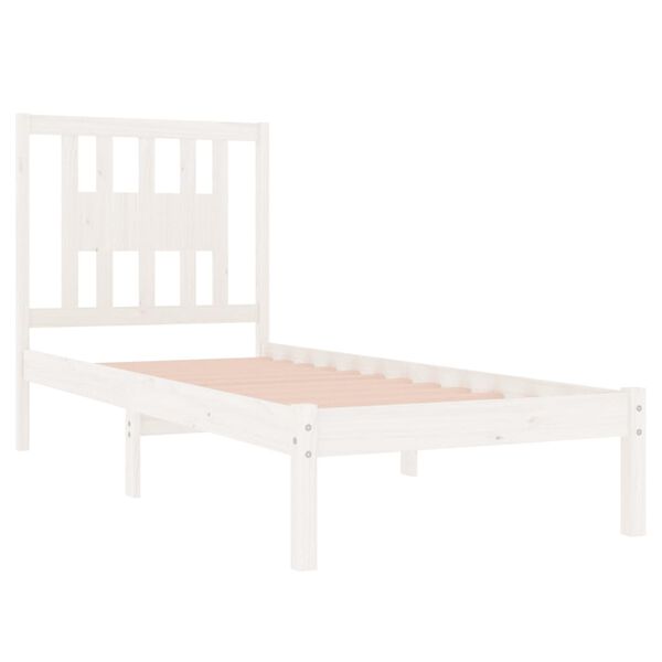 vidaXL Cadre de lit sans matelas blanc bois massif