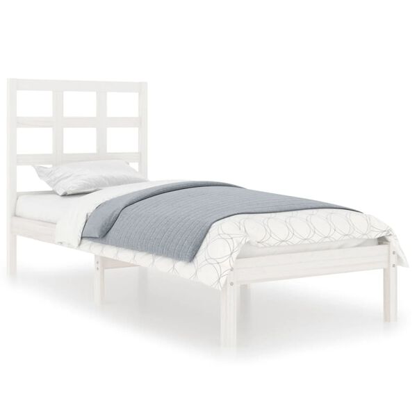 vidaXL Cadre de lit sans matelas blanc 75x190 cm bois massif