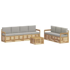 vidaXL Ensembles de canap&eacute;s 8 pc Blanc et gris clair Polyester