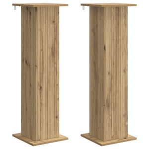 vidaXL Support de Plante 2 pi&egrave;ces Ch&ecirc;ne artisanal 30,5 x 30 x 100,5 cm