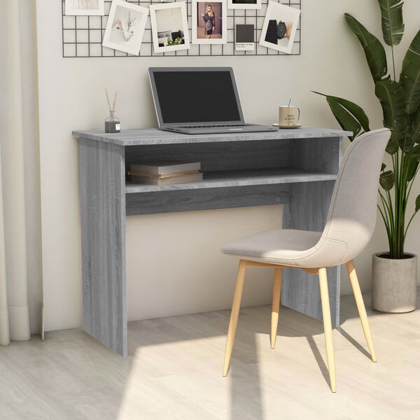 vidaXL Bureau Sonoma gris 90x50x74 cm Bois d'ingénierie