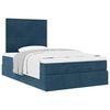 vidaXL Cadre de lit ottoman avec matelas bleu fonc&eacute; 120x190 cm velours
