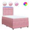 vidaXL Sommier &agrave; lattes de lit avec matelas rose 120x190 cm velours