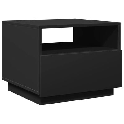 vidaXL Table basse avec lumières LED noir 50x49x40 cm