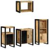 vidaXL Ensemble de mobilier de salle de bain 4 pc Marron et Noir