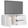 vidaXL Meuble TV Blanc 80x34x36 cm Bois d'ingénierie