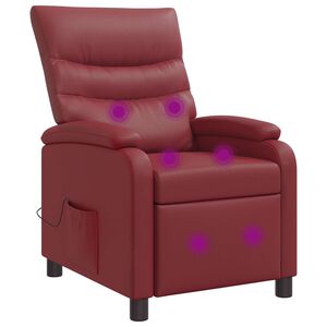 vidaXL Fauteuil de massage inclinable Bordeaux Simili cuir