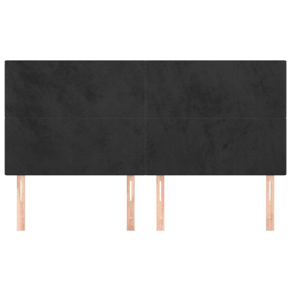 vidaXL T&ecirc;te de lit Noir 180x5x118/128 cm Velours