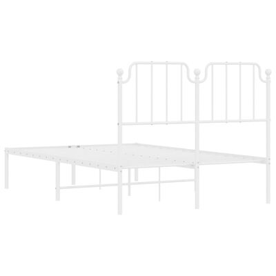 vidaXL Cadre de lit métal sans matelas et tête de lit blanc 120x190 cm