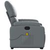 vidaXL Fauteuil inclinable de massage Gris Similicuir