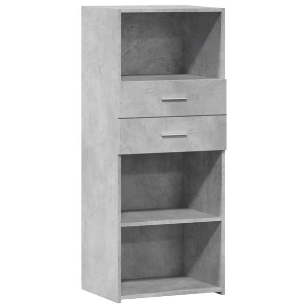 vidaXL Buffet haut gris b&eacute;ton 50x42,5x124 cm bois d'ing&eacute;nierie