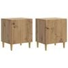 vidaXL Cabinet de chevet 2 pi&egrave;ces Ch&ecirc;ne artisanal 43 x 34,5 x 50 cm