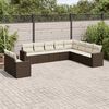 vidaXL Salon de jardin 10 pcs avec coussins marron r&eacute;sine tress&eacute;e