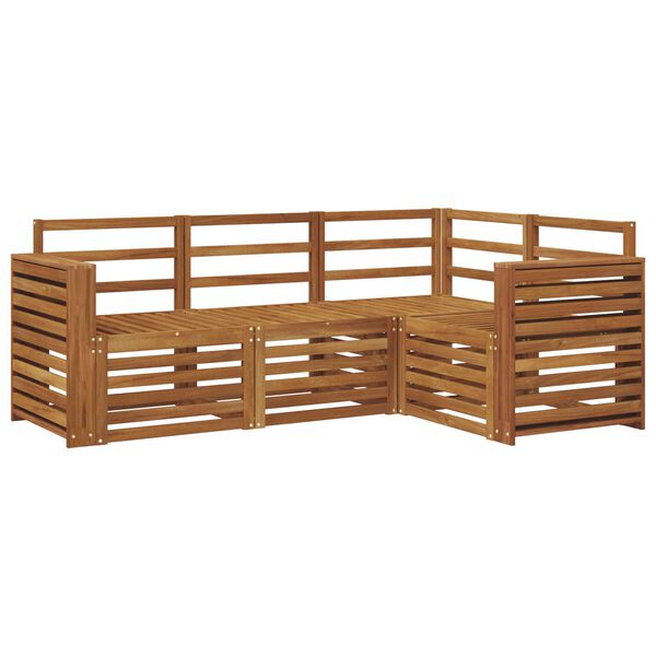 vidaXL Ensembles de canap&eacute;s 4 pcs Naturel Bois d'Acacia Massif