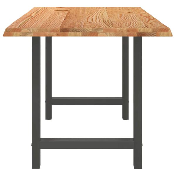 vidaXL Table &agrave; manger marron clair bois de ch&ecirc;ne massif rectangulaire