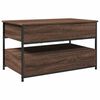 vidaXL Table basse ch&ecirc;ne marron 85x50x50 cm bois d'ing&eacute;nierie et m&eacute;tal