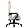 vidaXL Fauteuil de jeux vidéo et repose-pied Rose et blanc Similicuir