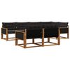 vidaXL Ensemble de canap&eacute;s d'ext&eacute;rieur 7 pc Naturel et noir