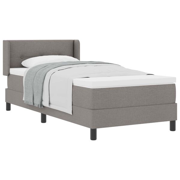 vidaXL Lit &agrave; ressorts avec matelas Taupe 200 x 80 cm Polyester