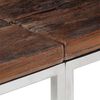 vidaXL Table console argent&eacute; acier inoxydable et bois de m&eacute;l&egrave;ze massif