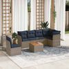 vidaXL Salon de jardin 7 pcs avec coussins gris r&eacute;sine tress&eacute;e