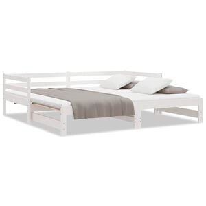 vidaXL Lit coulissant sans matelas blanc 90x200 cm