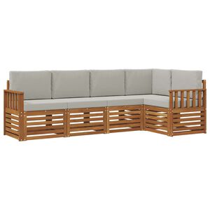 vidaXL Ensemble de canap&eacute;s d'ext&eacute;rieur 5 pc Gris Naturel et Clair