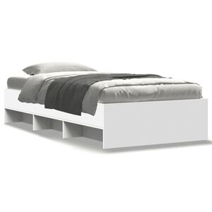 vidaXL Cadre de lit sans matelas blanc 90x200 cm bois d'ing&eacute;nierie