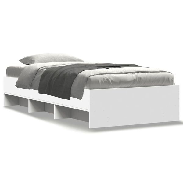 vidaXL Cadre de lit sans matelas blanc 90x200 cm bois d'ingénierie