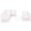 vidaXL Salon de jardin 7 pcs Blanc Bois de pin massif