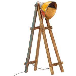 vidaXL Lampadaire multicolore E27 bois massif de manguier