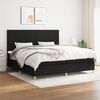vidaXL Sommier &agrave; lattes de lit avec matelas Noir 200x200 cm Tissu