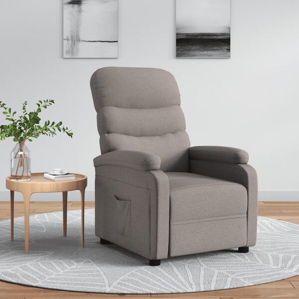 vidaXL Fauteuil inclinable Taupe Tissu