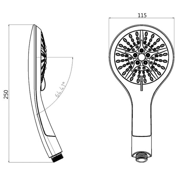 SCH&Uuml;TTE Douchette &agrave; main avec 5 fonctions BROADWAY noir-chrome
