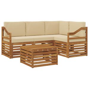 vidaXL Ensemble de canap&eacute;s d'ext&eacute;rieur 5 pc Naturel et Beige Polyester