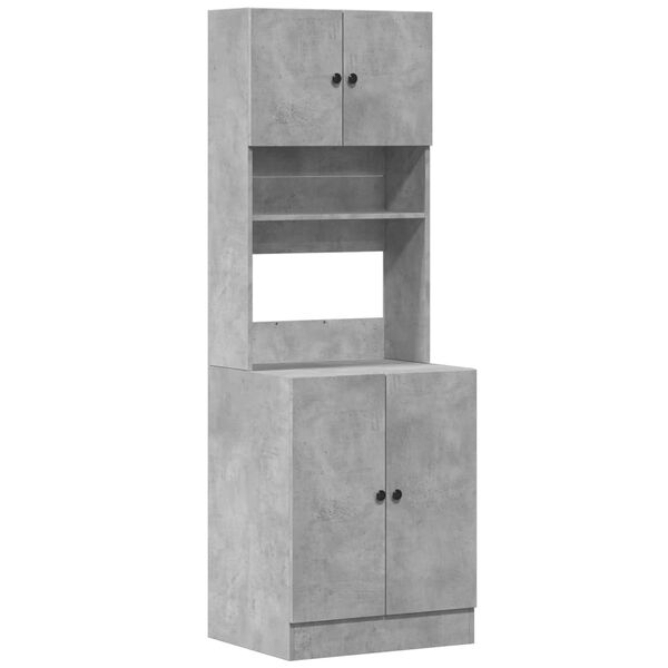 vidaXL Armoire de cuisine gris béton 60x50x180 cm bois d'ingénierie