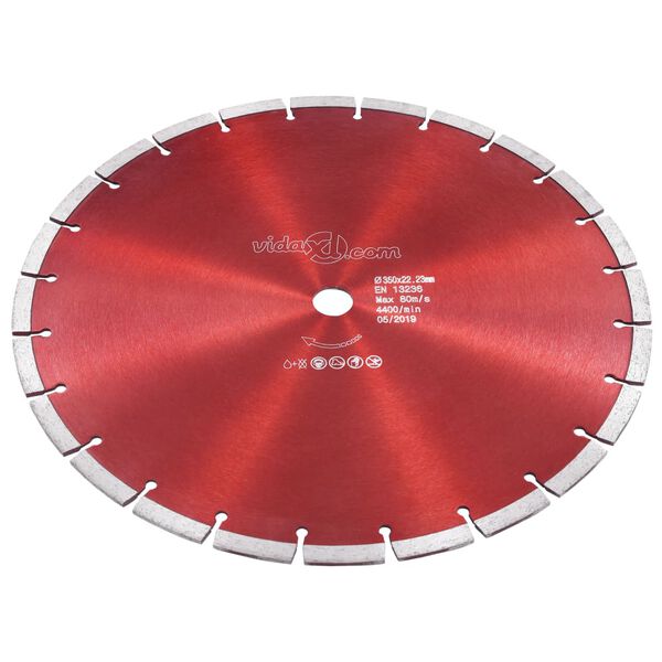 vidaXL Disque de coupe diamant&eacute; Acier 350 mm