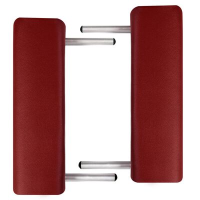 vidaXL Table pliable de massage Rouge 3 zones avec cadre en aluminium