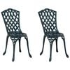 vidaXL Chaise de jardin 2 pc Vert Aluminium