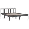 vidaXL Cadre de lit sans matelas gris bois massif 135x190 cm