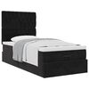 VidaXL Cadre de lit ottoman avec matelas noir 100x200cm velours