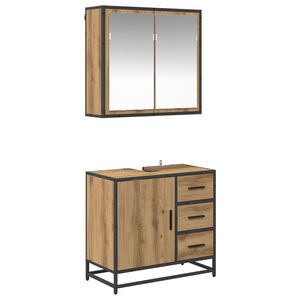 vidaXL Ensemble de mobilier de salle de bain 2 pc Ch&ecirc;ne artisanal