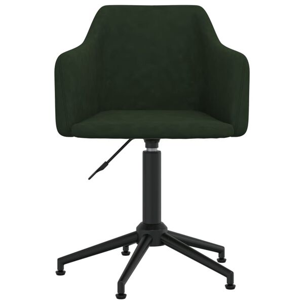 vidaXL Chaises pivotantes &agrave; manger lot de 6 Vert fonc&eacute; Velours