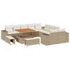 vidaXL Ensemble de canap&eacute; de jardin 13 pc Beige et cr&egrave;me polyrotin